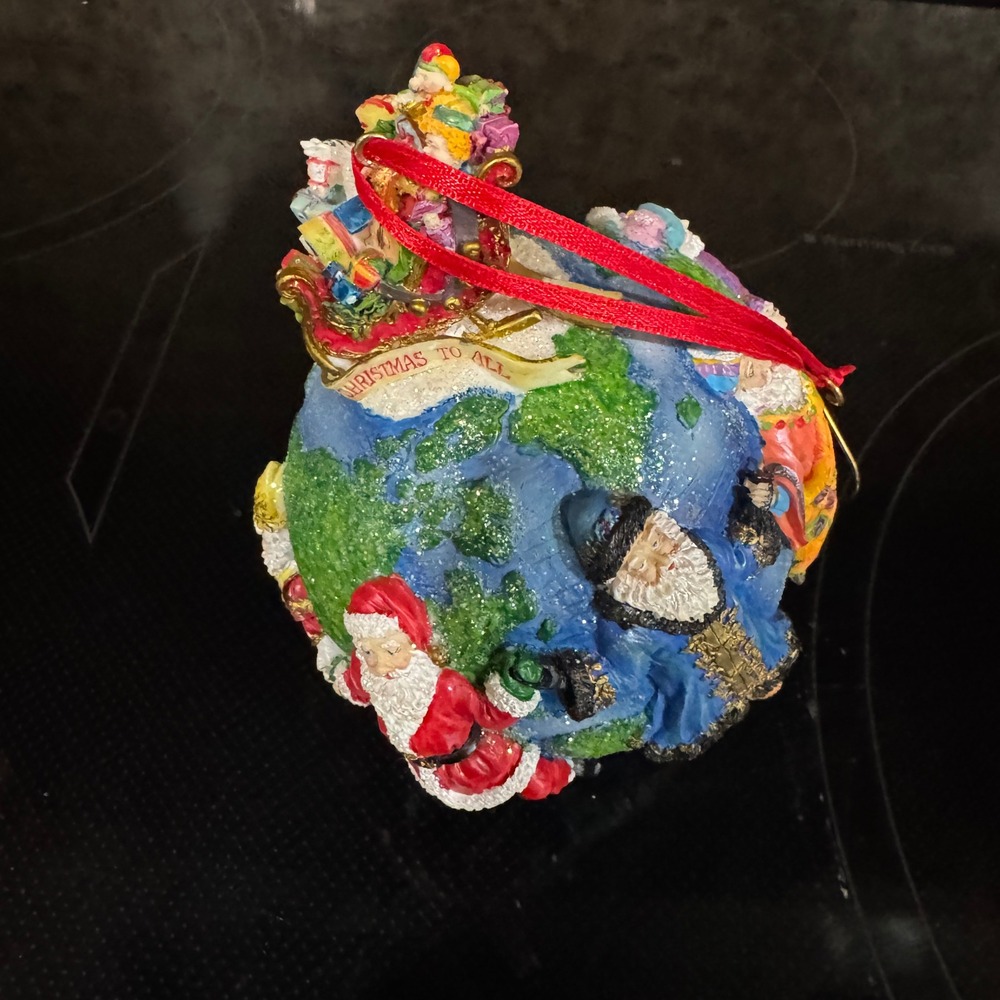 Christopher Radko Christmas To All Globe Ornament International Santas Sleigh